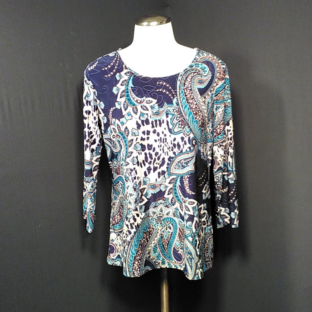 JM collections mixed print blouse